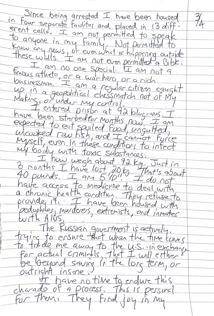 Page 3 of 4 of Travis Leake's handwritten letter, August 30, 2023. The transcription is below.